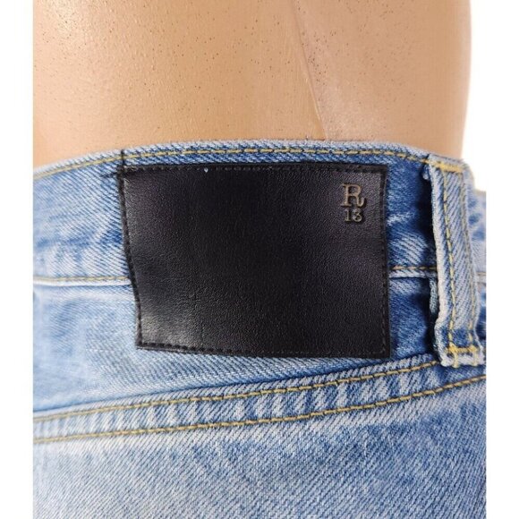 R13 Fold Over Jeans in Irving Blue Size 24 XXS New - Picture 8 of 16